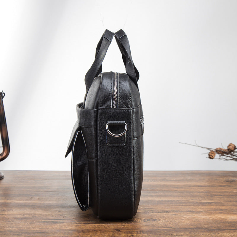Men's Handbag Briefcase Cowhide Genuine Leather Retro Business Computer Bag for Men 