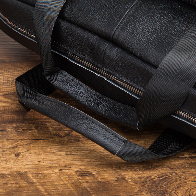 Men's Handbag Briefcase Cowhide Genuine Leather Retro Business Computer Bag for Men 