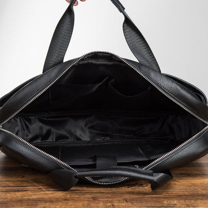 Men's Handbag Business Briefcase Cowhide Genuine Leather Retro Computer Bag for Men 