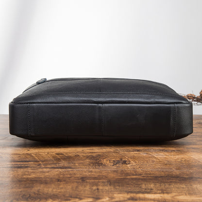 Men's Briefcase Genuine Cowhide Leather Retro Business Handbag Men's Computer Bag 