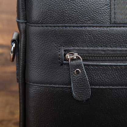 Men's Briefcase Genuine Cowhide Leather Retro Business Handbag Men's Computer Bag 