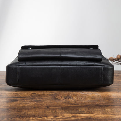 Men's Handbag Briefcase Cowhide Genuine Leather Retro Business Computer Bag for Men 