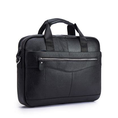 Men's Briefcase Genuine Cowhide Leather Retro Business Handbag Men's Computer Bag 