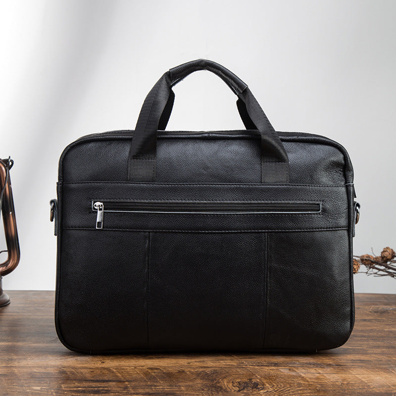 Men's Handbag Briefcase Cowhide Genuine Leather Retro Business Computer Bag for Men 