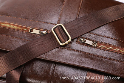 Men's Briefcase Handbag Genuine Cowhide Leather Business Fashion Men's Crossbody Bag Shoulder Bag