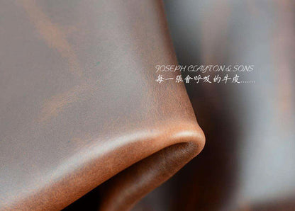 Pen case handmade cowhide genuine leather unisex retro unique zipper 