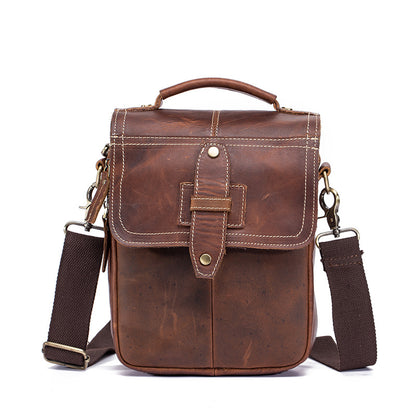 Men's Shoulder Bag Cowhide Genuine Leather Retro Outdoor Travel Crossbody Bag for Men 