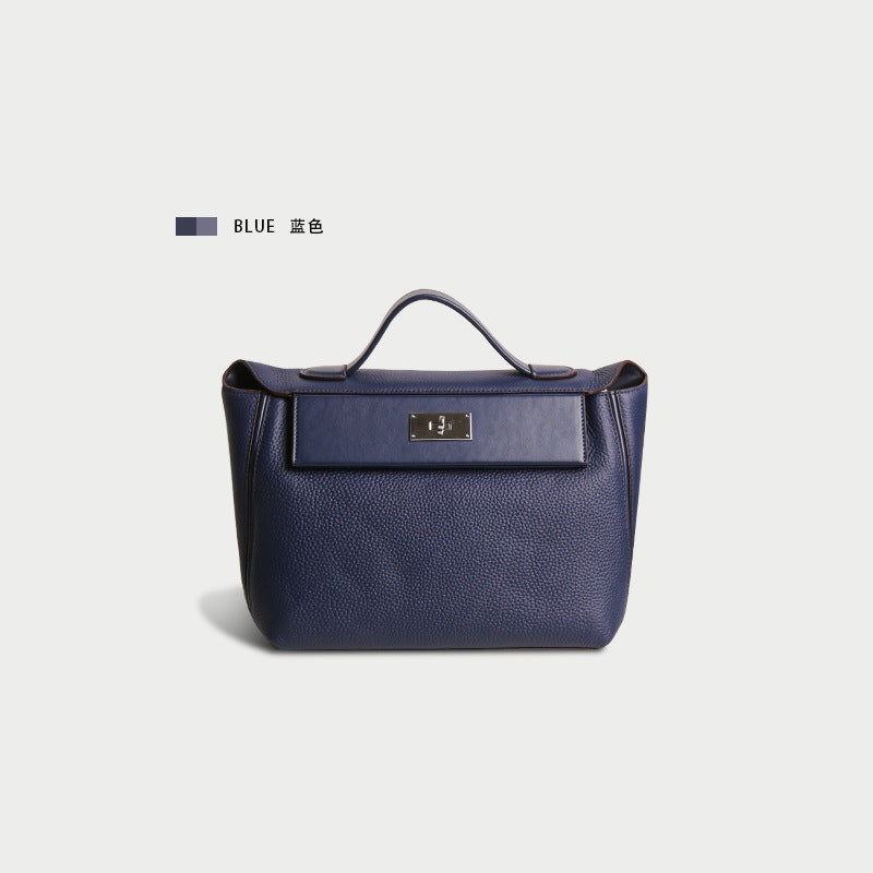 Women's handbag cowhide kelly bag genuine leather shoulder bag large capacity commuting OL handbag.bag