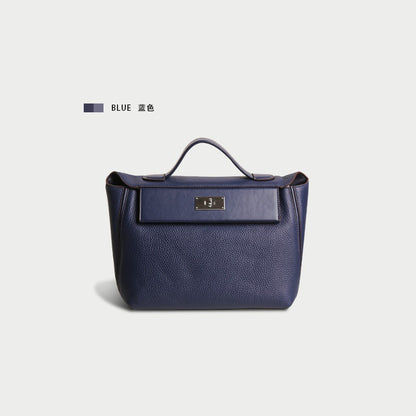 Women's handbag cowhide kelly bag genuine leather shoulder bag large capacity commuting OL handbag.bag