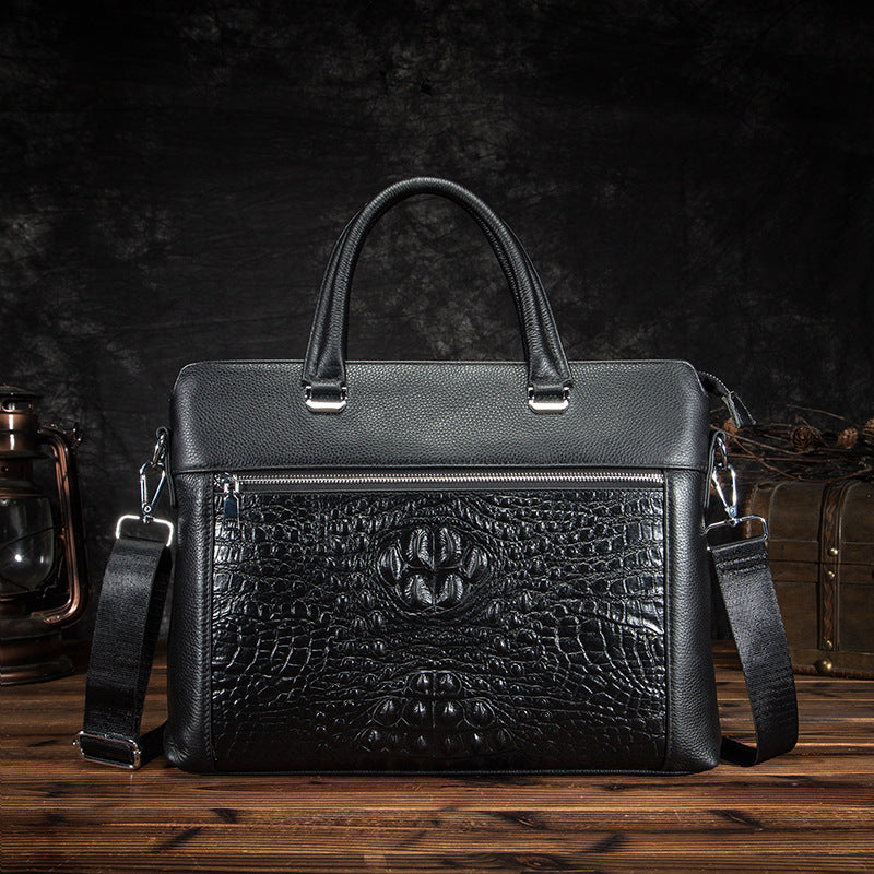 Men's Briefcase Cowhide Genuine Leather Business Handbag Men Computer Bag 