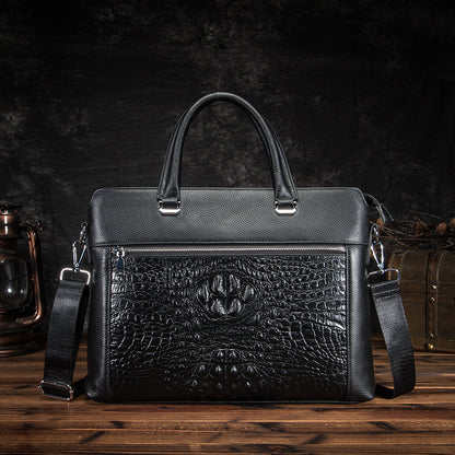 Men's Briefcase Cowhide Genuine Leather Business Handbag Men Computer Bag 
