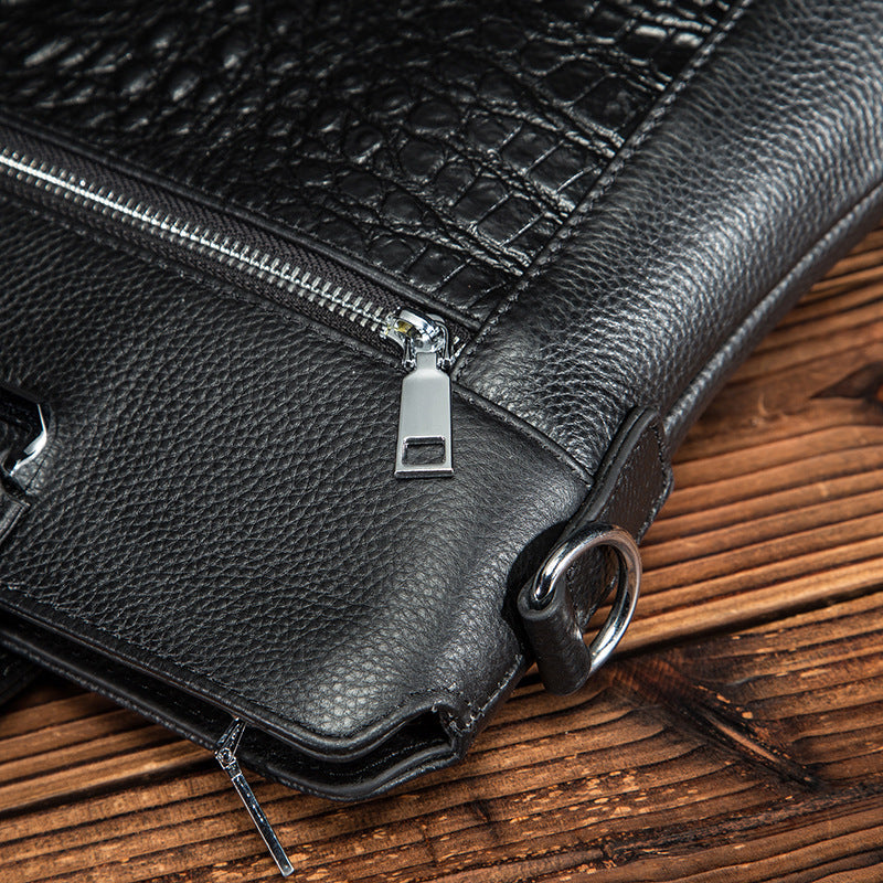 Men's Briefcase Cowhide Genuine Leather Business Handbag Men Computer Bag 