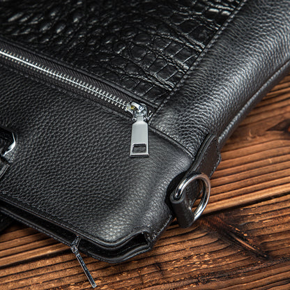Men's Briefcase Cowhide Genuine Leather Business Handbag Men Computer Bag 
