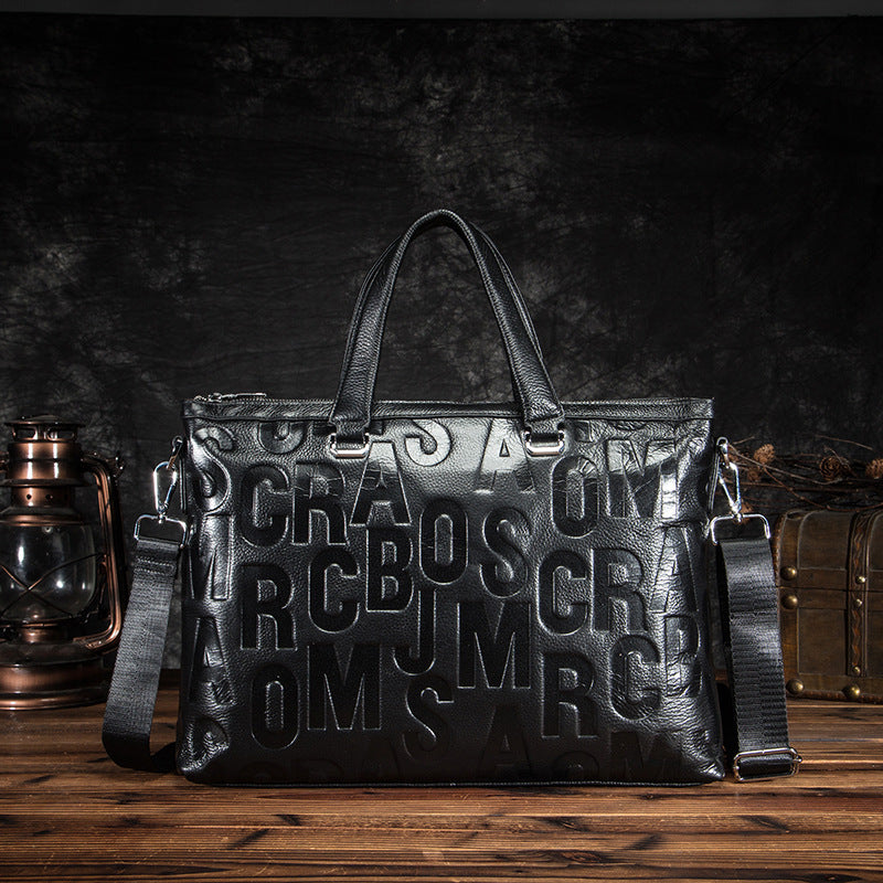 Men's Briefcase Genuine Cowhide Leather Business Computer Bag Men's Handbag 