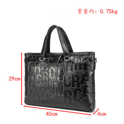Men's Briefcase Genuine Cowhide Leather Business Computer Bag Men's Handbag 