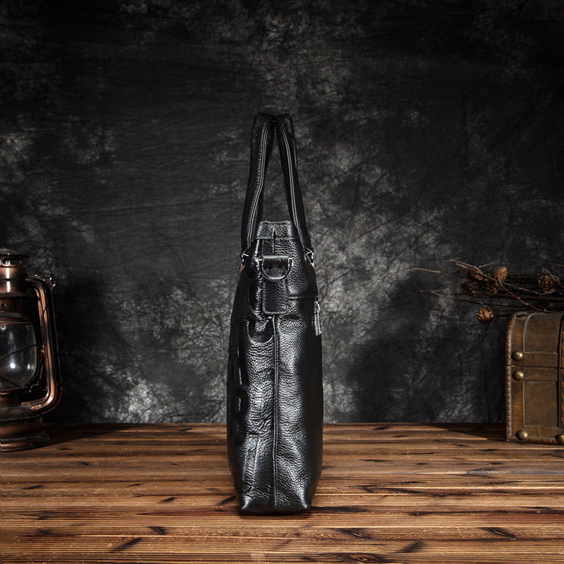 Men's Briefcase Genuine Cowhide Leather Business Computer Bag Men's Handbag 