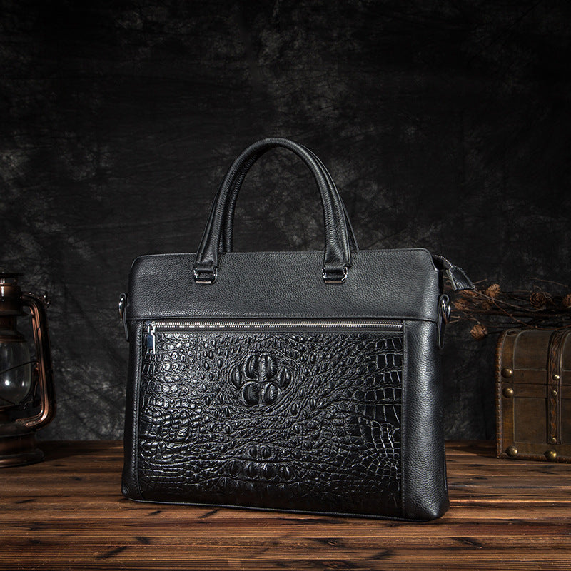 Men's Briefcase Cowhide Genuine Leather Business Handbag Men Computer Bag 