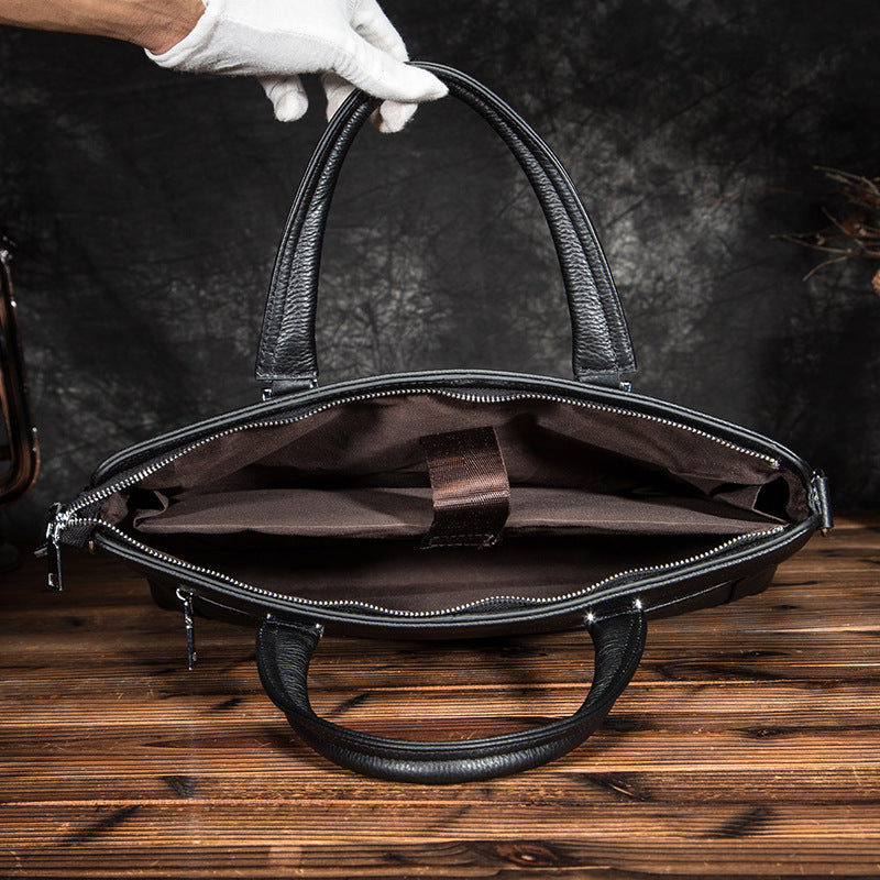 Men's Briefcase Cowhide Genuine Leather Business Handbag Men Computer Bag 