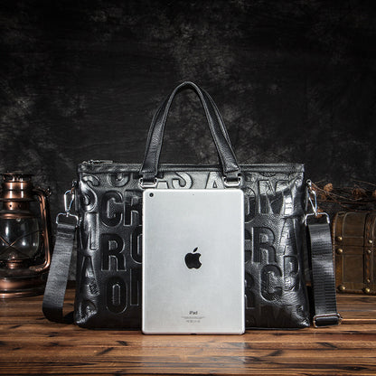 Men's Briefcase Genuine Cowhide Leather Business Computer Bag Men's Handbag 