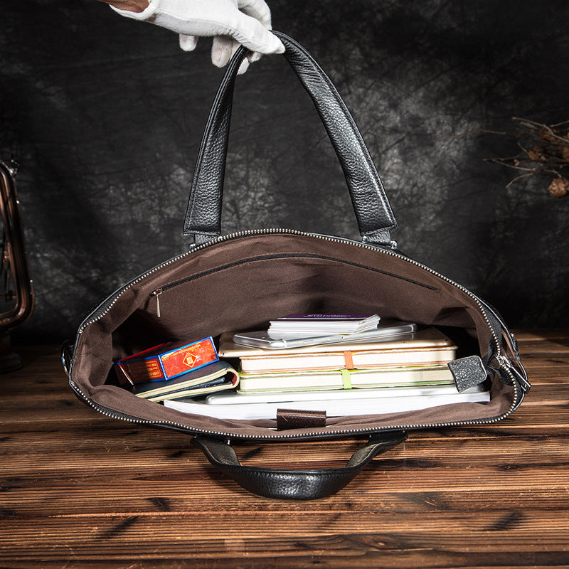 Men's Briefcase Genuine Cowhide Leather Business Computer Bag Men's Handbag 