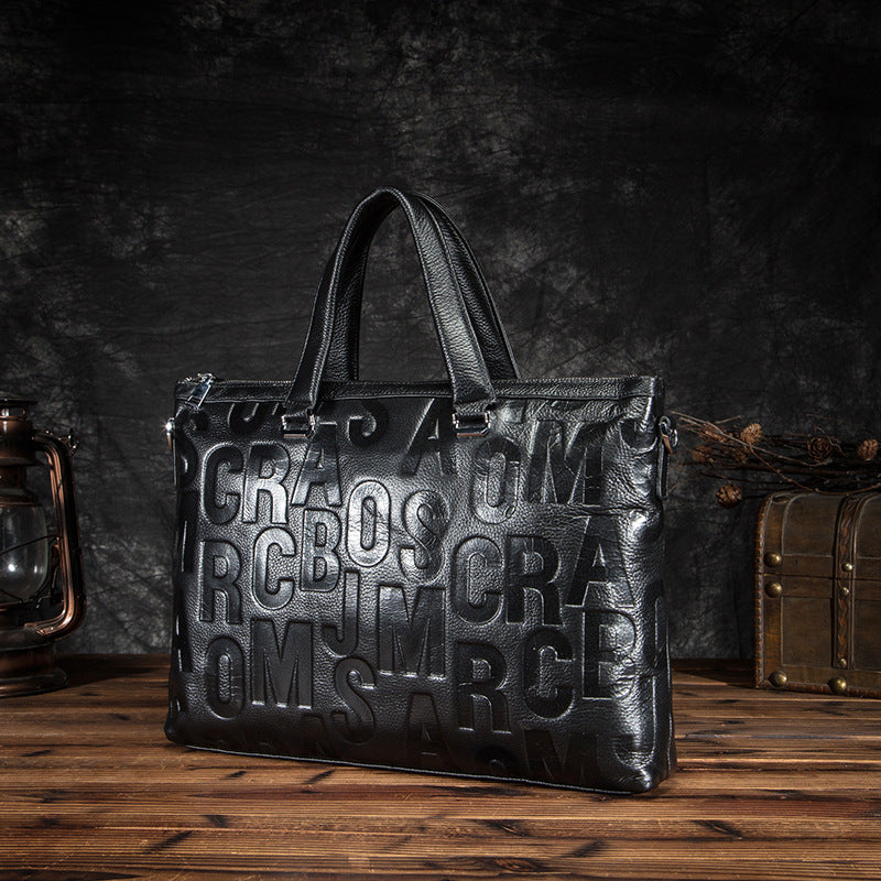 Men's Briefcase Genuine Cowhide Leather Business Computer Bag Men's Handbag 