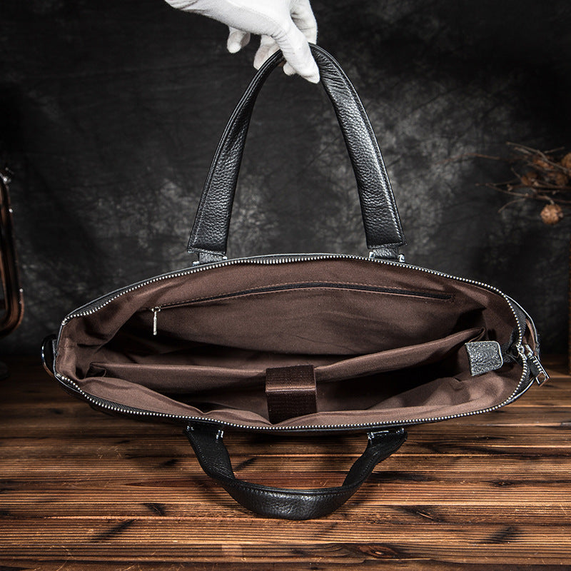 Men's Briefcase Genuine Cowhide Leather Business Computer Bag Men's Handbag 