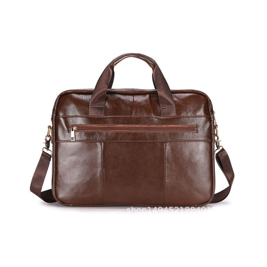 Men's Briefcase Handbag Genuine Cowhide Leather Business Fashion Men's Crossbody Bag Shoulder Bag