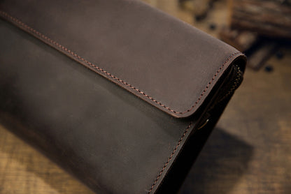 Men's Wallet Genuine Cowhide Leather Handmade Original Crazy Horse Clutch Bag Retro Mobile Phone Bag Men's Wallet 