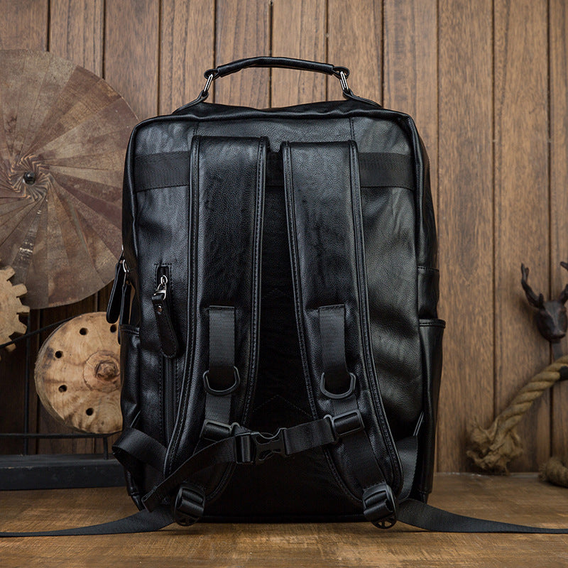 Men's Rucksack Original Handmade Genuine Cowhide Leather Simple Casual Computer Bag Large Capacity Travel Bag for Men 