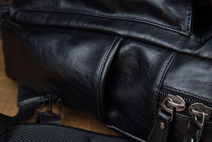 Men's Rucksack Original Handmade Genuine Cowhide Leather Simple Casual Computer Bag Large Capacity Travel Bag for Men 