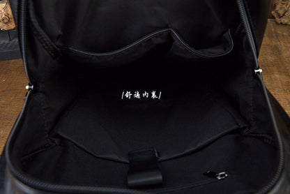 Men's Rucksack Original Handmade Genuine Cowhide Leather Simple Casual Computer Bag Large Capacity Travel Bag for Men 