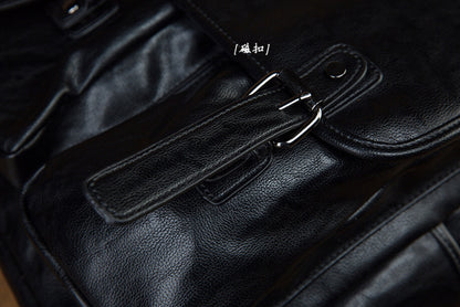 Men's Rucksack Original Handmade Genuine Cowhide Leather Simple Casual Computer Bag Large Capacity Travel Bag for Men 