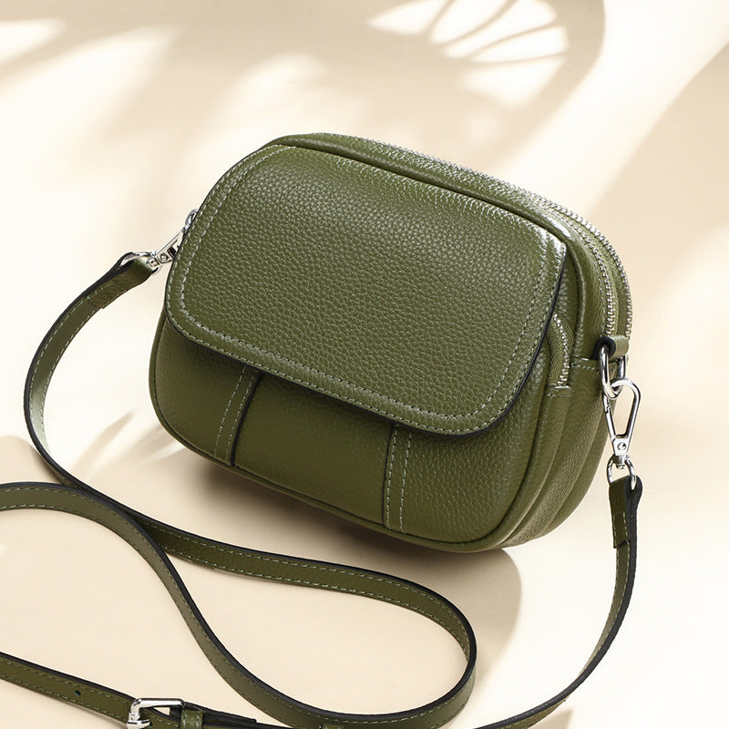 Genuine leather women's bag fashion small bag crossbody bag casual shoulder bag that goes with anything. Pochette