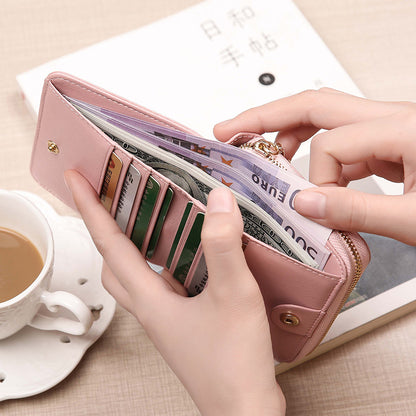 Wallet Ladies Short Zipper Genuine Leather Bifold Wallet Couple Fringe Mini Wallet Coin Purse Ladies Wallet