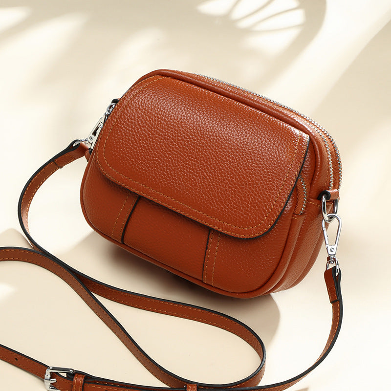 Genuine leather women's bag fashion small bag crossbody bag casual shoulder bag that goes with anything. Pochette