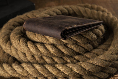 Men's Short Wallet Genuine Cow Leather Crazy Horse Original Handmade Retro Korean Fashion Men's Wallet 