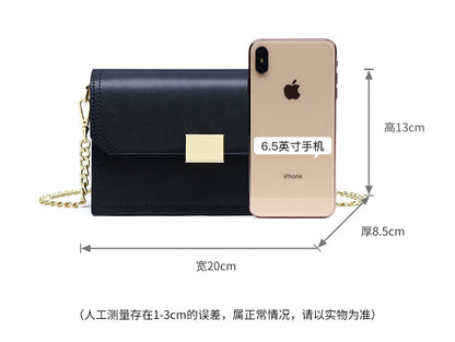 Genuine leather women's chain bag crossbody bag square bag ins fashion shoulder bag that goes with anything. Pochette
