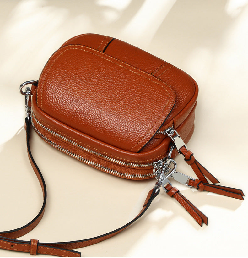 Genuine leather women's bag fashion small bag crossbody bag casual shoulder bag that goes with anything. Pochette