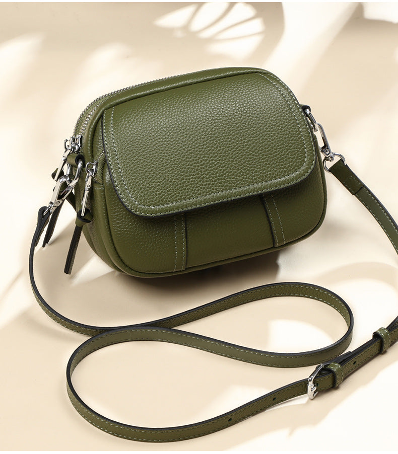 Genuine leather women's bag fashion small bag crossbody bag casual shoulder bag that goes with anything. Pochette