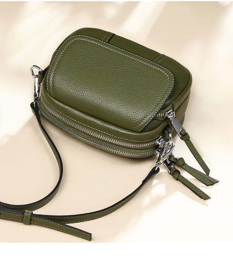 Genuine leather women's bag fashion small bag crossbody bag casual shoulder bag that goes with anything. Pochette