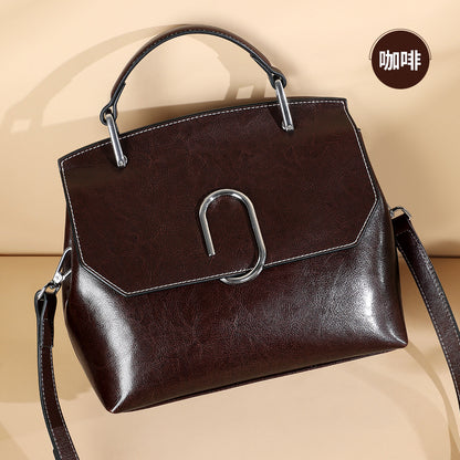 Genuine leather ladies handbag fashion seashell bag simple shoulder bag retro handbag.bag 