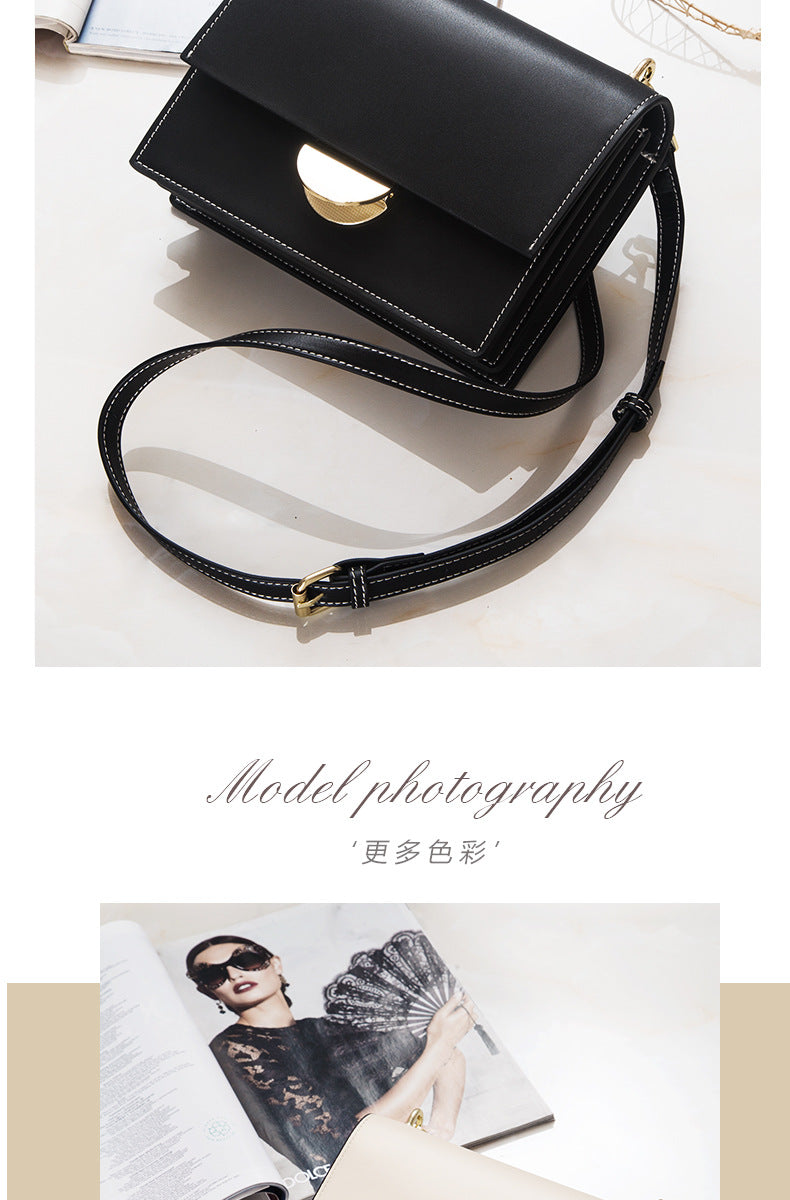 Women's cowhide crossbody bag fashion square bag broadband simple shoulder bag that goes with anything. Pochette