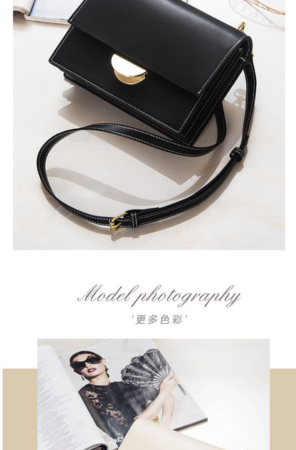 Women's cowhide crossbody bag fashion square bag broadband simple shoulder bag that goes with anything. Pochette