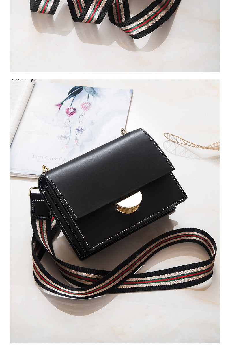 Women's cowhide crossbody bag fashion square bag broadband simple shoulder bag that goes with anything. Pochette