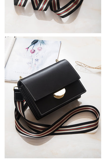 Women's cowhide crossbody bag fashion square bag broadband simple shoulder bag that goes with anything. Pochette