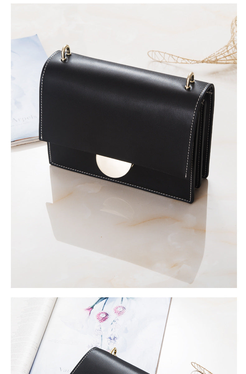 Women's cowhide crossbody bag fashion square bag broadband simple shoulder bag that goes with anything. Pochette