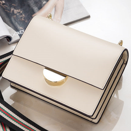 Women's cowhide crossbody bag fashion square bag broadband simple shoulder bag that goes with anything. Pochette
