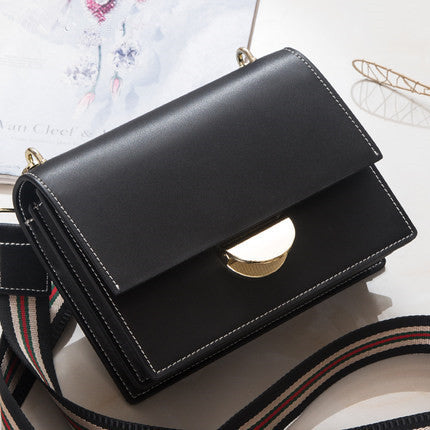Women's cowhide crossbody bag fashion square bag broadband simple shoulder bag that goes with anything. Pochette