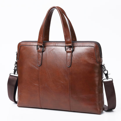 Men's Briefcase Cowhide Genuine Leather Handbag Business Computer Bag for Men 