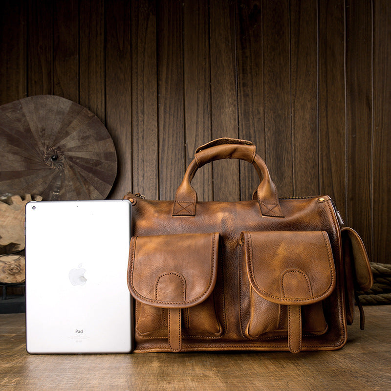 Men's original messenger bag Genuine cowhide leather handmade handbag crossbody shoulder bag for men 